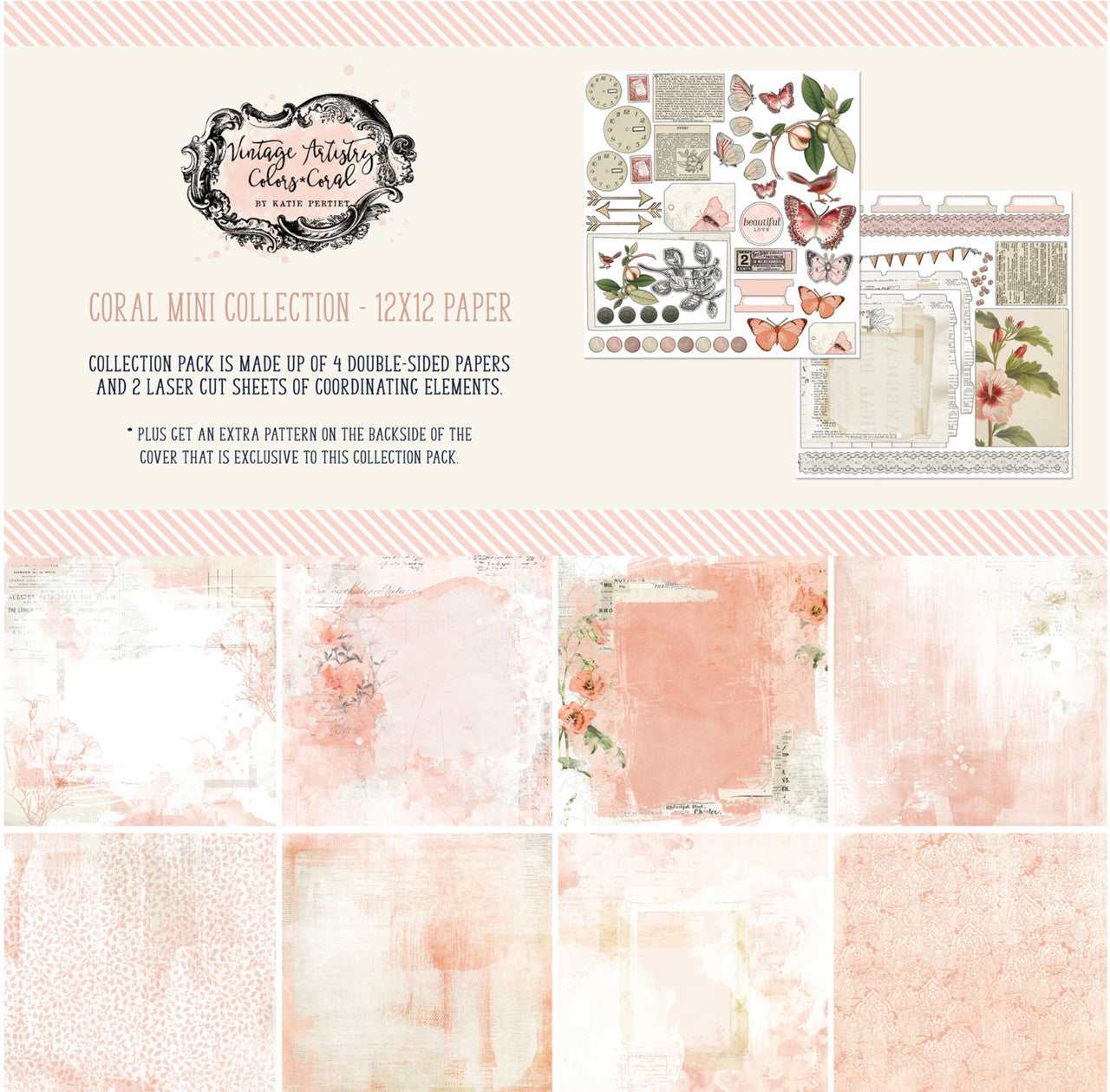 49 en Market Vintage Artistry Coral 12 x 12 collectiepakket